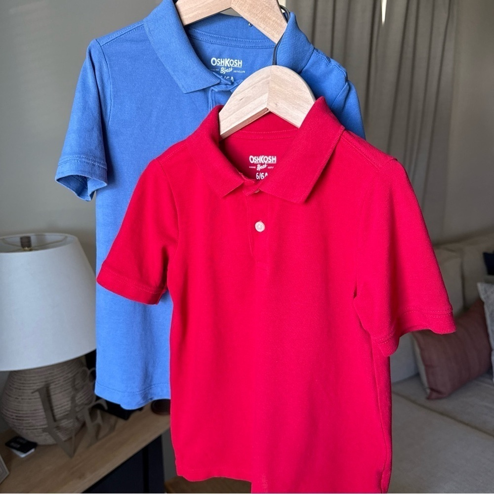 Oshkosh B’Gosh Boy’s 2 Polos Bundle Red/Blue Size 6/6A - Picture 4 of 10